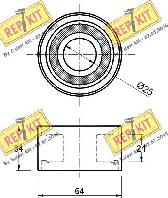 REPKIT RKT1017 - Паразитний / Провідний ролик, зубчастий ремінь autozip.com.ua