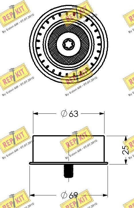 REPKIT RKT1199 - Паразитний / Провідний ролик, зубчастий ремінь autozip.com.ua