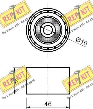 REPKIT RKT1815 - Паразитний / Провідний ролик, зубчастий ремінь autozip.com.ua