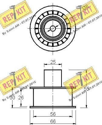 REPKIT RKT1296 - Паразитний / Провідний ролик, зубчастий ремінь autozip.com.ua