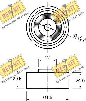 REPKIT RKT1210 - Паразитний / Провідний ролик, зубчастий ремінь autozip.com.ua