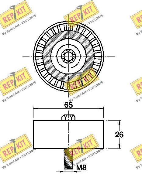 REPKIT RKT3496 - Паразитний / провідний ролик, поліклиновий ремінь autozip.com.ua