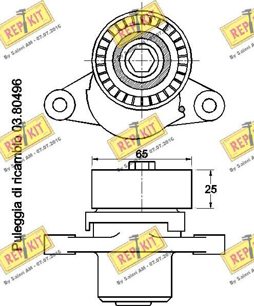 REPKIT RKT3468 - Натягувач ременя, клинові зуб. autozip.com.ua