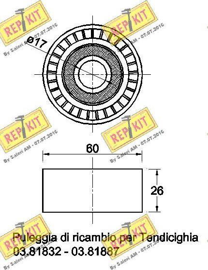 REPKIT RKT3549 - Паразитний / провідний ролик, поліклиновий ремінь autozip.com.ua