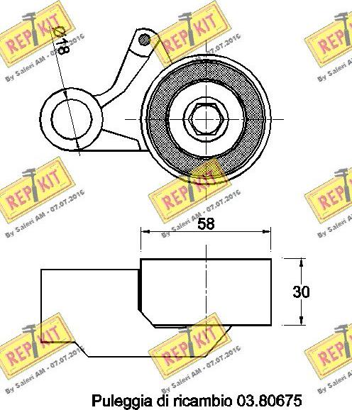 REPKIT RKT3567 - Натяжна ролик, ремінь ГРМ autozip.com.ua