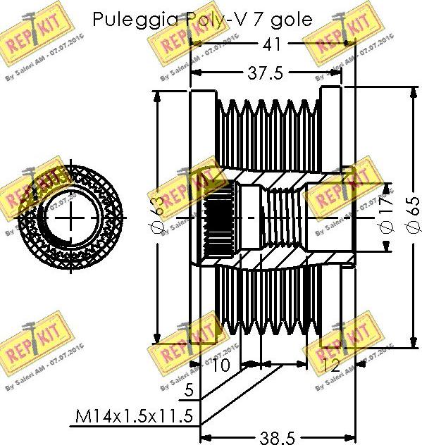 REPKIT RKT3526 - Ремінний шків, генератор autozip.com.ua