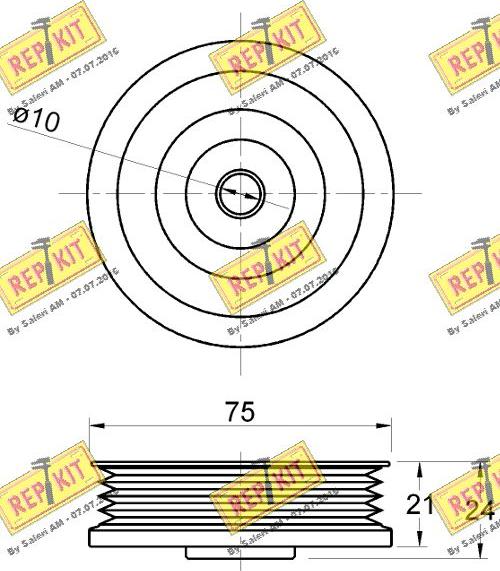REPKIT RKT3681 - Паразитний / провідний ролик, поліклиновий ремінь autozip.com.ua