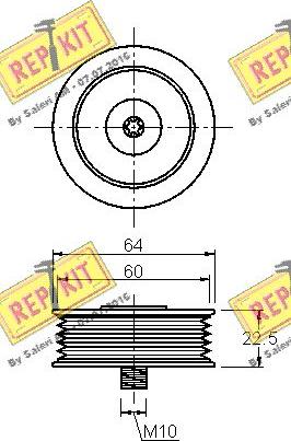 REPKIT RKT3017 - Паразитний / провідний ролик, поліклиновий ремінь autozip.com.ua