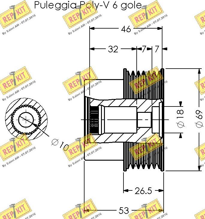 REPKIT RKT3197 - Ремінний шків, генератор autozip.com.ua