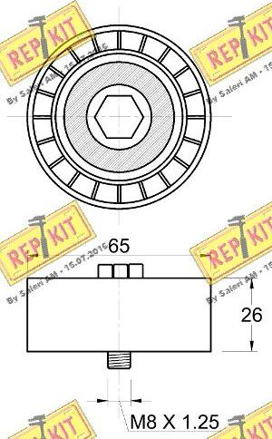 REPKIT RKT3756 - Паразитний / провідний ролик, поліклиновий ремінь autozip.com.ua