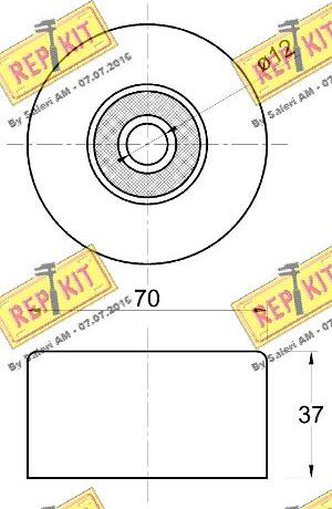 REPKIT RKT3708 - Паразитний / провідний ролик, поліклиновий ремінь autozip.com.ua