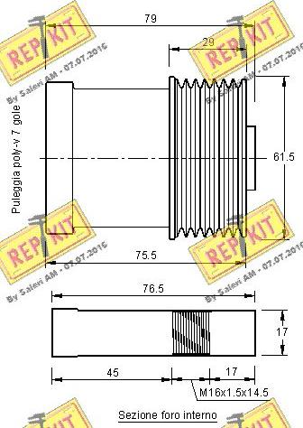 REPKIT RKT2954 - Ремінний шків, генератор autozip.com.ua