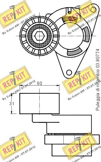 REPKIT RKT2494 - Натягувач ременя, клинові зуб. autozip.com.ua