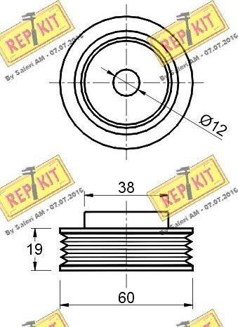 REPKIT RKT2495 - Паразитний / провідний ролик, поліклиновий ремінь autozip.com.ua