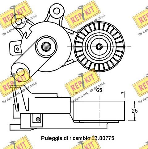 REPKIT RKT2483 - Натягувач ременя, клинові зуб. autozip.com.ua