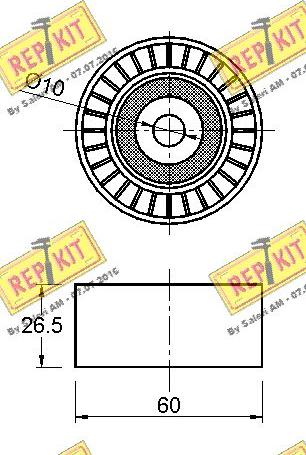 REPKIT RKT2487B - Паразитний / провідний ролик, поліклиновий ремінь autozip.com.ua