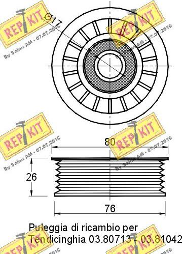 REPKIT RKT2430 - Паразитний / провідний ролик, поліклиновий ремінь autozip.com.ua