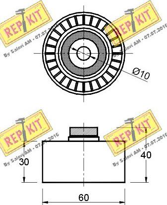 REPKIT RKT2423 - Паразитний / Провідний ролик, зубчастий ремінь autozip.com.ua