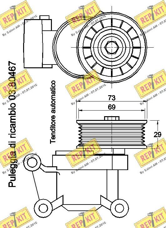 REPKIT RKT2517 - Натягувач ременя, клинові зуб. autozip.com.ua