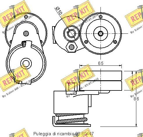 REPKIT RKT2535 - Натягувач ременя, клинові зуб. autozip.com.ua