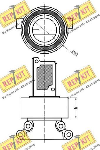 REPKIT RKT2536 - Паразитний / Провідний ролик, зубчастий ремінь autozip.com.ua