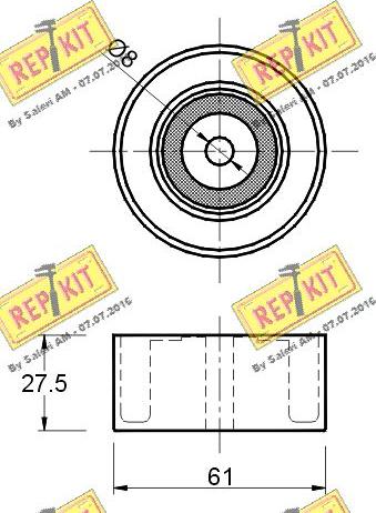 REPKIT RKT2528 - Паразитний / Провідний ролик, зубчастий ремінь autozip.com.ua