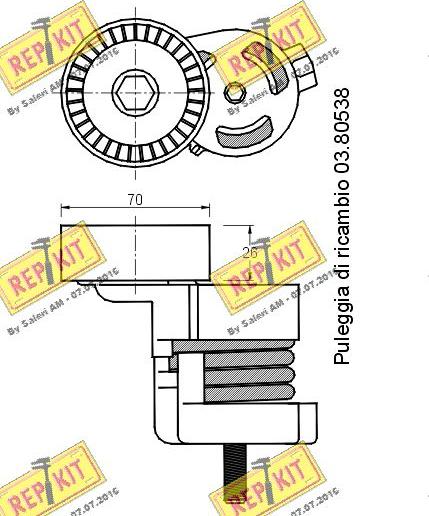 REPKIT RKT2661 - Натягувач ременя, клинові зуб. autozip.com.ua