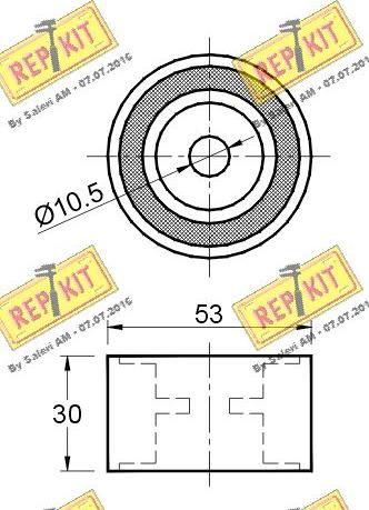 REPKIT RKT2621 - Паразитний / Провідний ролик, зубчастий ремінь autozip.com.ua