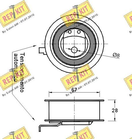 REPKIT RKT2628 - Натяжна ролик, ремінь ГРМ autozip.com.ua