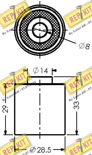 REPKIT RKT2627 - Паразитний / Провідний ролик, зубчастий ремінь autozip.com.ua