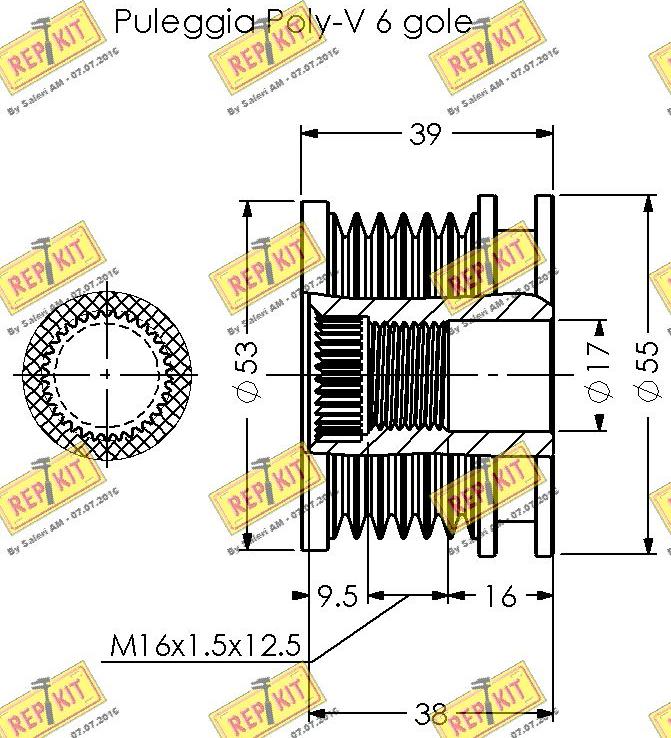 REPKIT RKT2056 - Ремінний шків, генератор autozip.com.ua