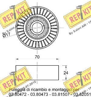 REPKIT RKT2190 - Паразитний / провідний ролик, поліклиновий ремінь autozip.com.ua