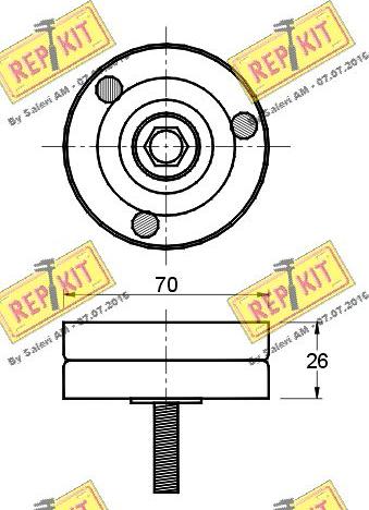 REPKIT RKT2154 - Паразитний / провідний ролик, поліклиновий ремінь autozip.com.ua