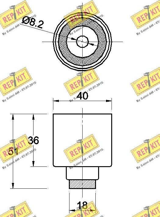 REPKIT RKT2137 - Паразитний / Провідний ролик, зубчастий ремінь autozip.com.ua