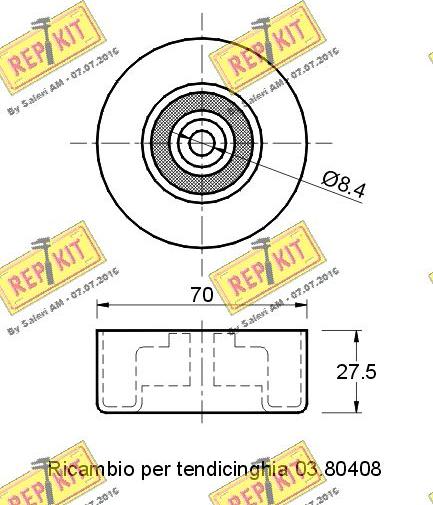 REPKIT RKT2122 - Паразитний / провідний ролик, поліклиновий ремінь autozip.com.ua