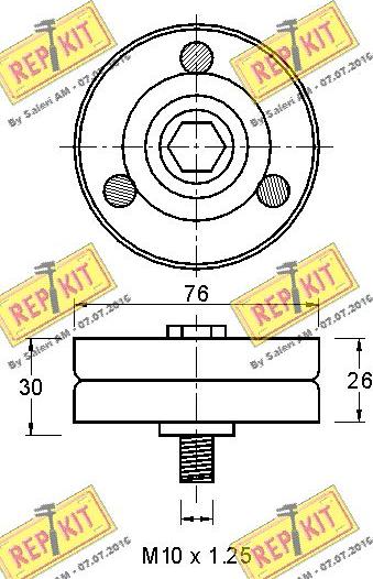 REPKIT RKT2174 - Паразитний / провідний ролик, поліклиновий ремінь autozip.com.ua