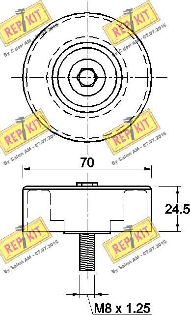 REPKIT RKT2171 - Паразитний / провідний ролик, поліклиновий ремінь autozip.com.ua