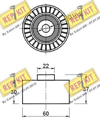 REPKIT RKT2854 - Паразитний / Провідний ролик, зубчастий ремінь autozip.com.ua