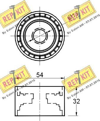 REPKIT RKT2835 - Паразитний / провідний ролик, поліклиновий ремінь autozip.com.ua