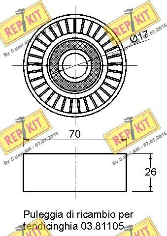 REPKIT RKT2820 - Паразитний / провідний ролик, поліклиновий ремінь autozip.com.ua