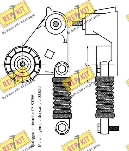 REPKIT RKT2290 - Натягувач ременя, клинові зуб. autozip.com.ua