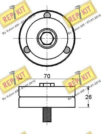 REPKIT RKT2266 - Паразитний / провідний ролик, поліклиновий ремінь autozip.com.ua