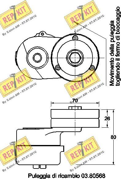 REPKIT RKT2267 - Натягувач ременя, клинові зуб. autozip.com.ua