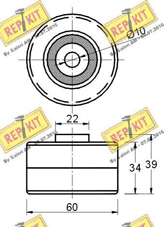 REPKIT RKT2208 - Паразитний / Провідний ролик, зубчастий ремінь autozip.com.ua