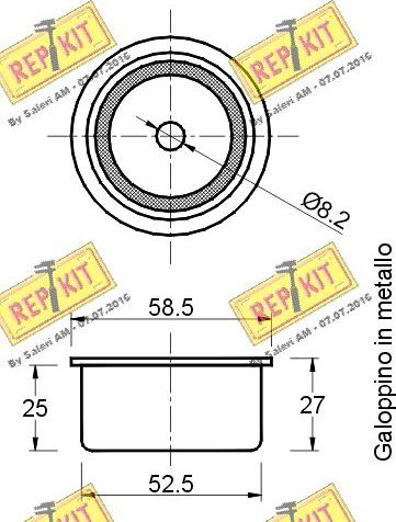 REPKIT RKT2229 - Паразитний / Провідний ролик, зубчастий ремінь autozip.com.ua