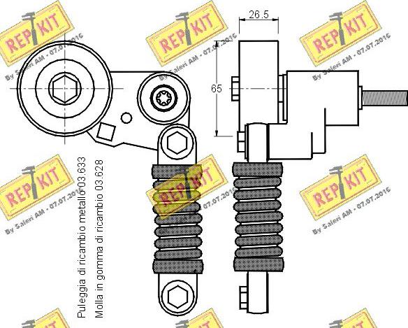 REPKIT RKT2275 - Натягувач ременя, клинові зуб. autozip.com.ua