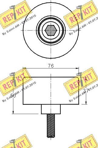 REPKIT RKT2742 - Паразитний / провідний ролик, поліклиновий ремінь autozip.com.ua