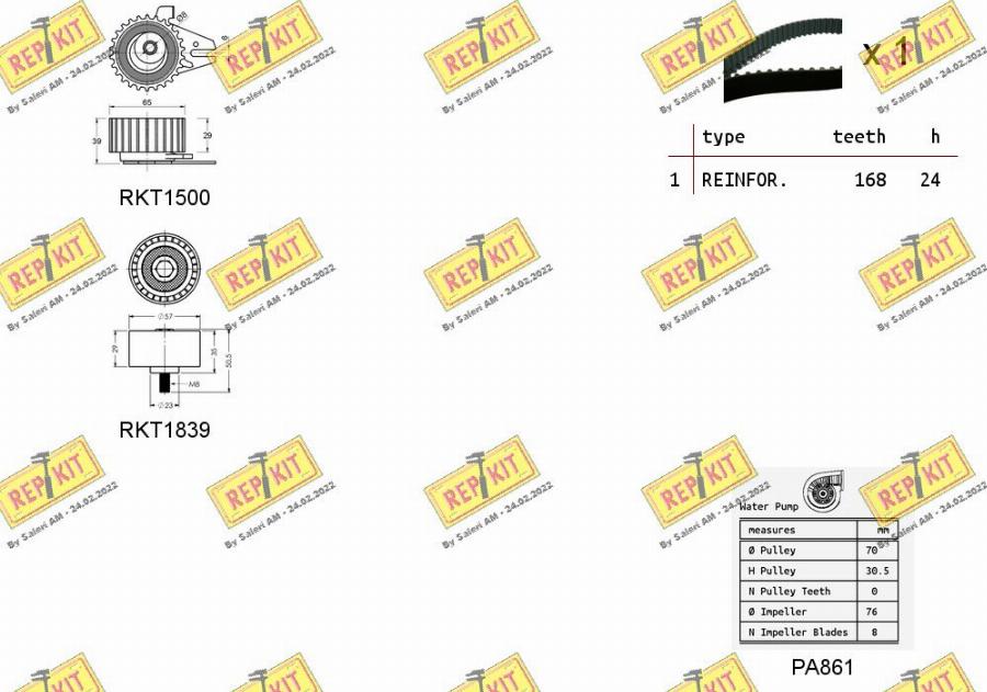 REPKIT RKTK0944PA - Водяний насос + комплект зубчатого ременя autozip.com.ua