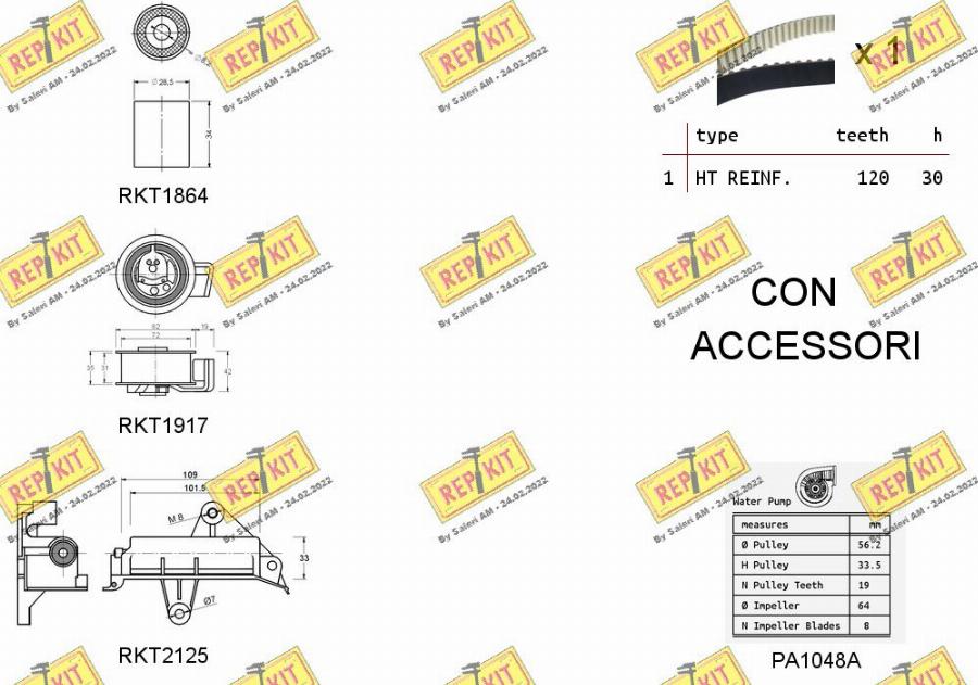 REPKIT RKTK0941PA - Водяний насос + комплект зубчатого ременя autozip.com.ua