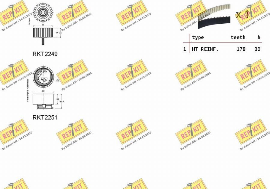 REPKIT RKTK0925 - Комплект ременя ГРМ autozip.com.ua